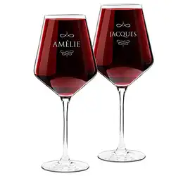 Une image de Le cadeau parfait pour la femme Bélier: Maverton Set de 2 Verres à Vin en Cristal